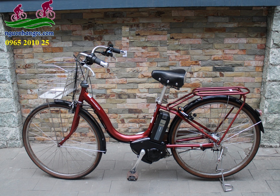 Xe đạp điện Nhật tay ga yamaha màu đỏ candy