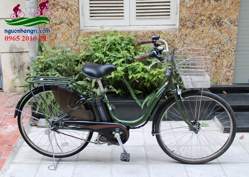 Xe đạp điện Nhật Yamaha Natura xanh rêu 3