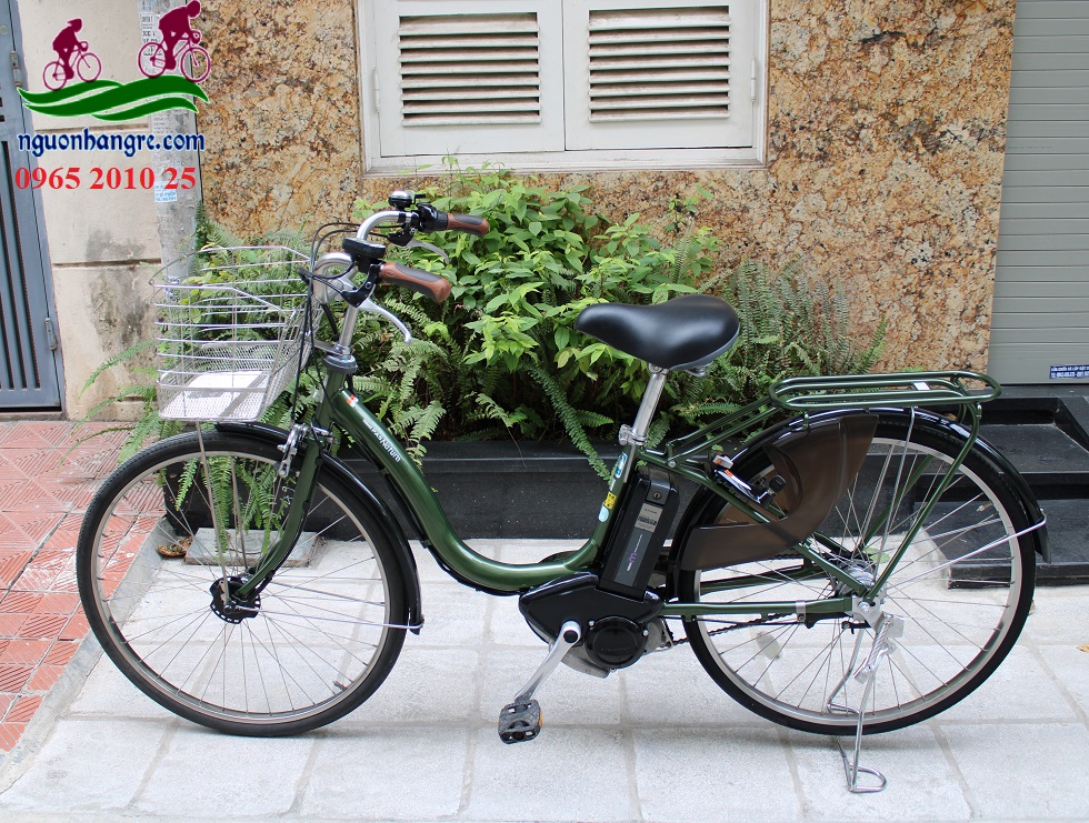 Xe đạp điện Nhật Yamaha Natura xanh rêu2