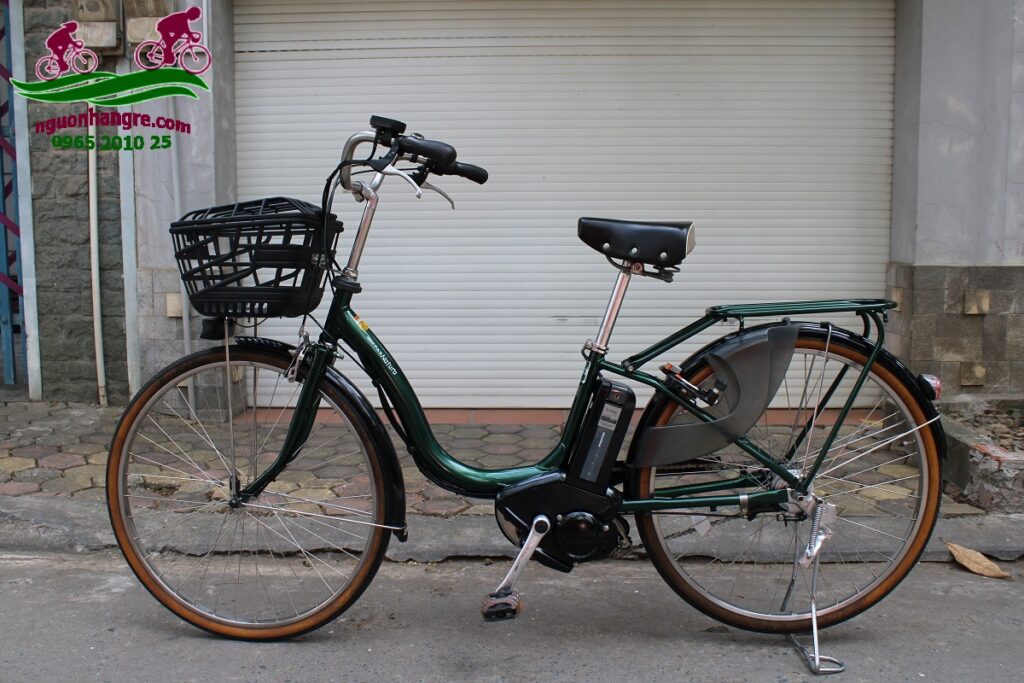 Xe đạp điện Nhật Yamaha natura màu xanh rêu 5
